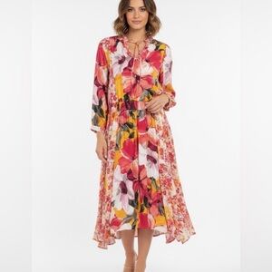 Olive Hill Flowy Femenine Floral Midi Dress Size Small